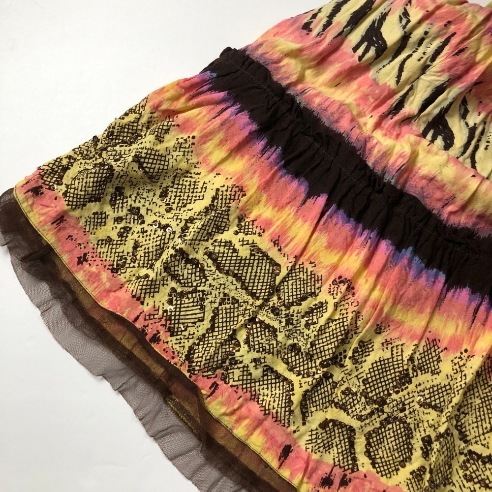 Alberto Makali Broomstick Skirt Boho Animal Print - image 4